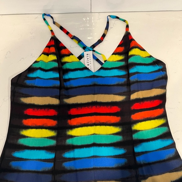 NWT. Alice + Olivia Alves Rainbow Tie-Dye Cross Cross Dress. NWT. - Picture 9 of 15